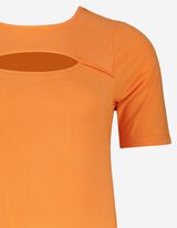 T-shirt - Viscose m&eacute;lang&eacute;e - Orange