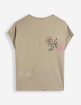 T-Shirt - Stickerei - Khaki