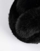 Ušní klapky - Imitace kožešiny - cerná