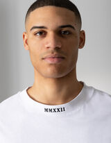 T-shirt - Message imprim&eacute; - blanc