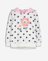 Felpa con cappuccio - Inserto di paillettes - bianco