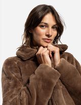 Dukserica sa kapuljačom - Veštačko krzno - svetlobraon