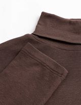 Langarmshirt - Rollkragen - Dunkelbraun