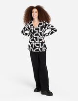 Overhemdblouse - V-hals - zwart