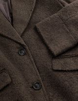 Mantel - Wol look - bruin
