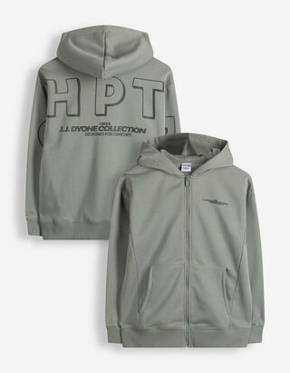Sweatjacke - Oversized Fit - Hellgr&uuml;n