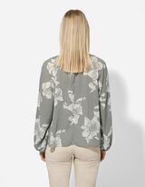 Pluus - allover-tr&uuml;kk - tumeroheline