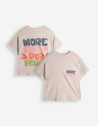 T-Shirt - Print - beige