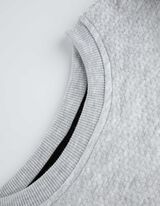 sweter - dzianina dresowa - jasny szary