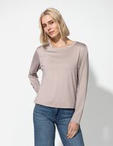 Hossz&uacute; ujj&uacute; felső - Szűk fazon - b&eacute;zs