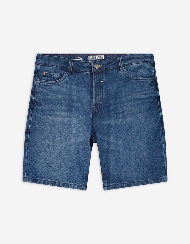 Denim short - Straight fit - blauw