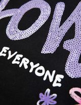 Felpa con cappuccio - Inserto di paillettes - nero