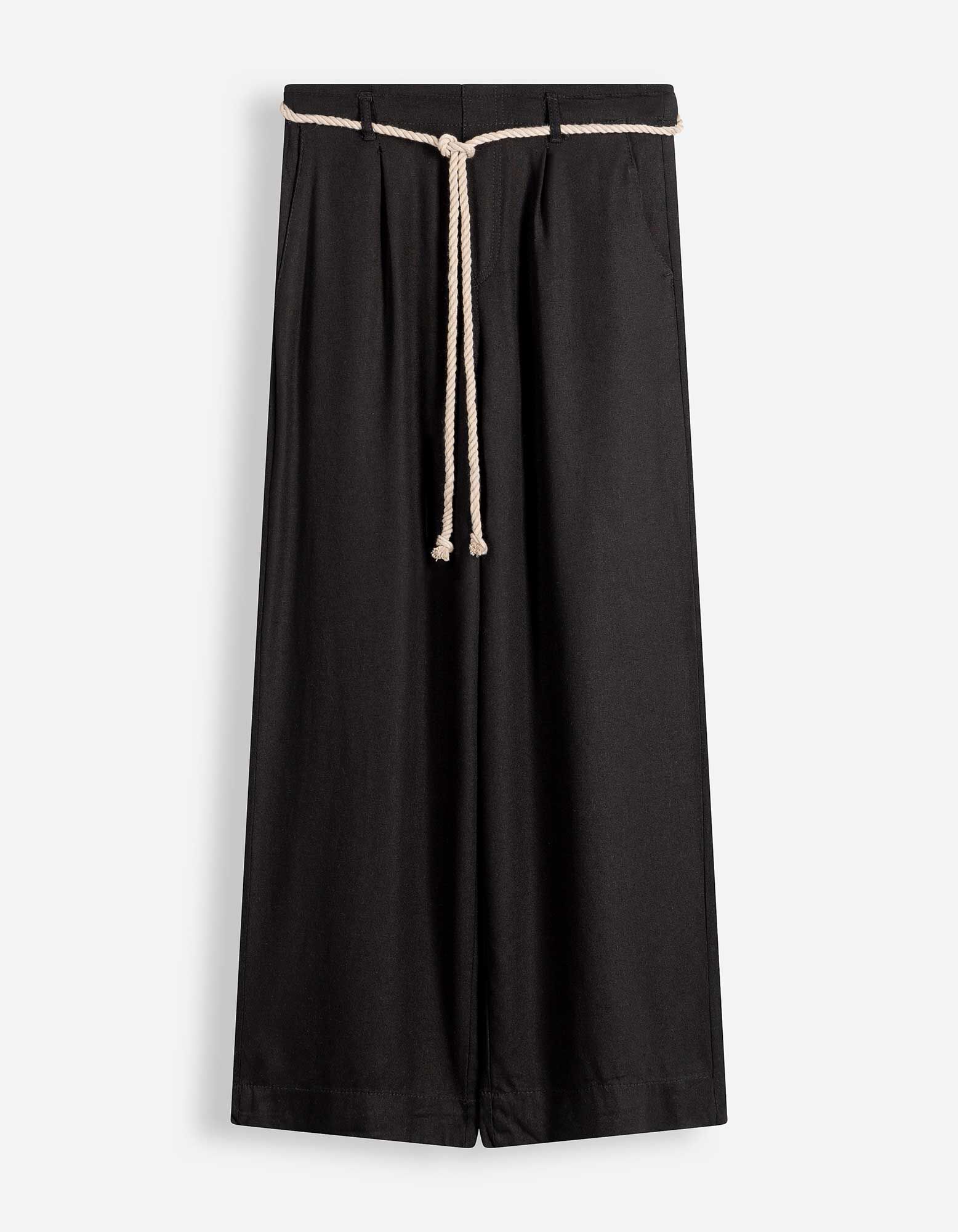 Jupe-culotte - Aspect lin - noir