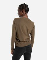 Pulover de tricot - Aspect de lână - Verde inchis