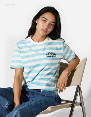 T-Shirt - Frontprint - hellblau