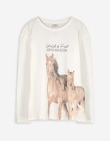 Langarmshirt - Print - weiß