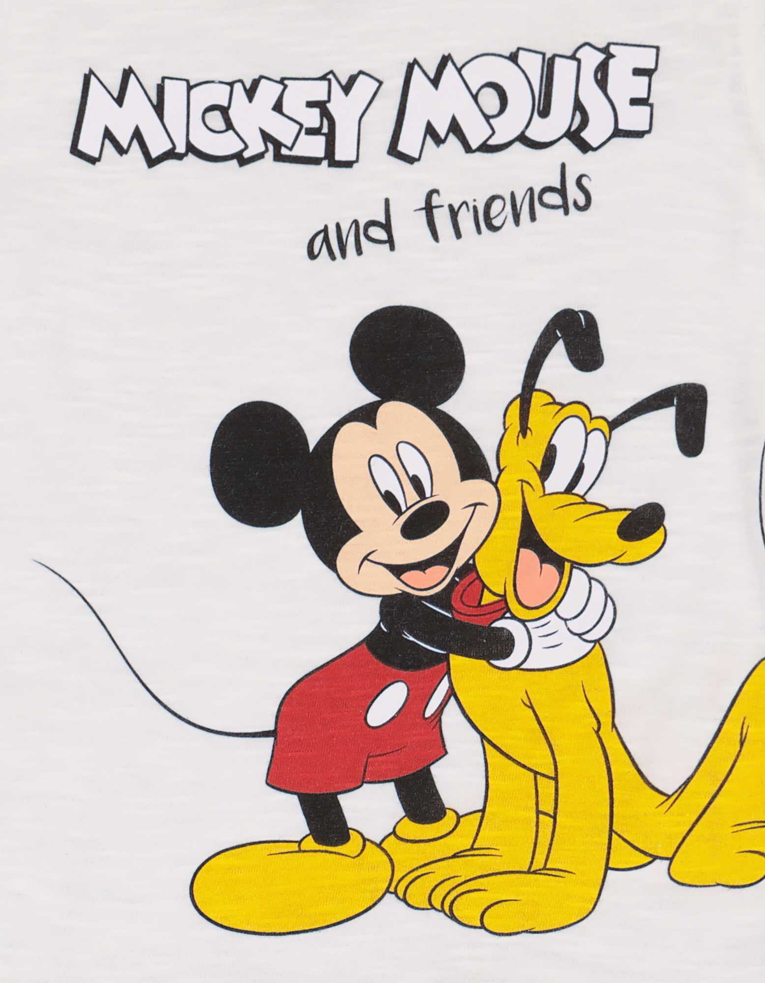 Lot d'un T-shirt et d&rsquo;un pantalon - Mickey Mouse - blanc