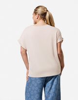 Shirt - Seitenschlitz - Beige