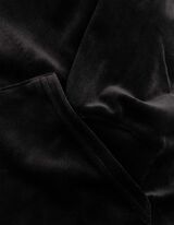Hoodie - Samt - schwarz