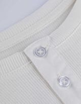 Pyjama Set aus Shirt und Hose - Gerippt - weiß