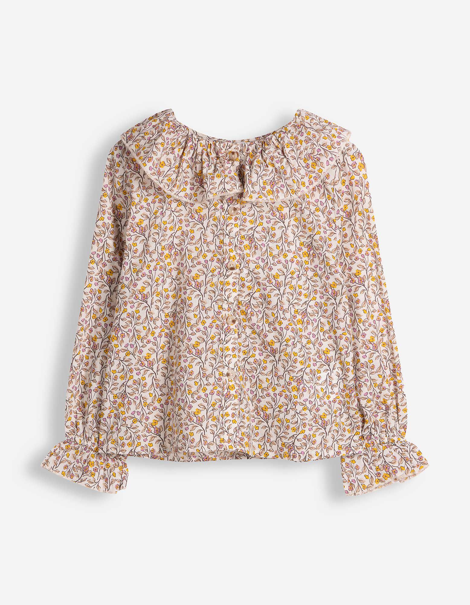 Bluse - Bubikragen - Beige