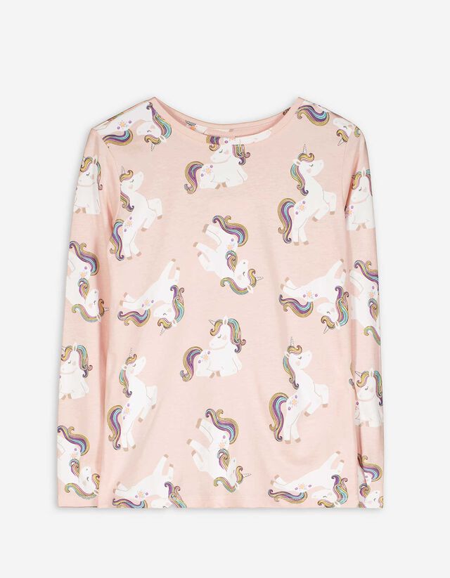 Maglia a manica lunga - Unicorno - rosa
