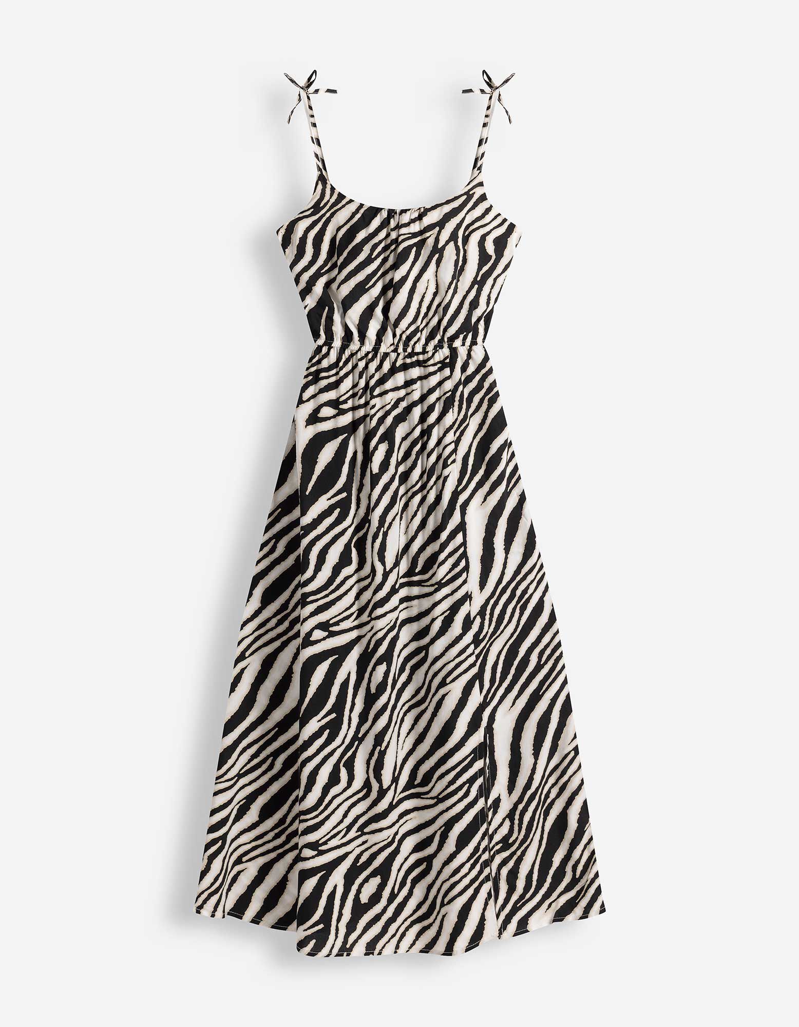 Maksi haljina - &Scaron;areni print - bela