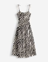 Maksi haljina - &Scaron;areni print - bela