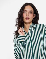 Hemdbluse - Streifen - dunkelgrün