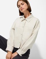 Giacca scamiciata - Imitazione di camoscio - bianco