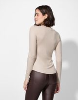 Longsleeve - Geribd - beige