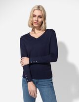 Pullover - Zierknöpfe - dunkelblau