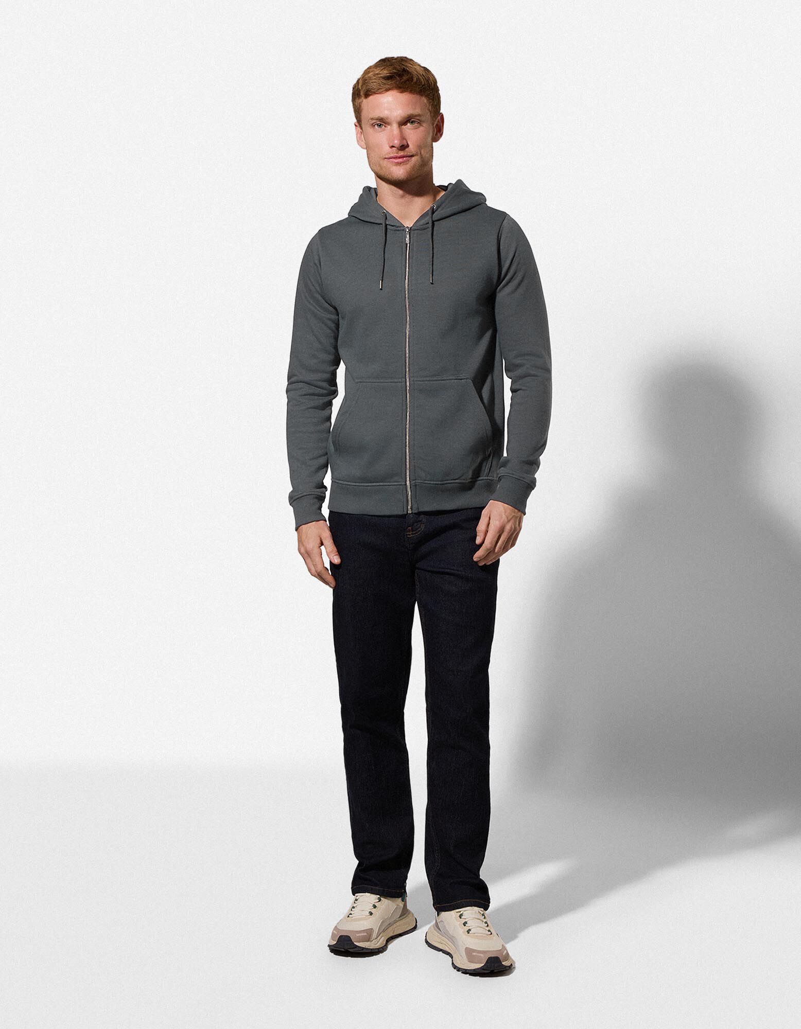 Sweatjacke - Kapuze mit Tunnelzug - Khaki