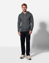 Sweatjacke - Kapuze mit Tunnelzug - Khaki