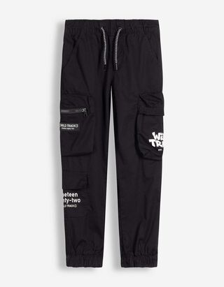 Cargohose - einfarbig - Schwarz