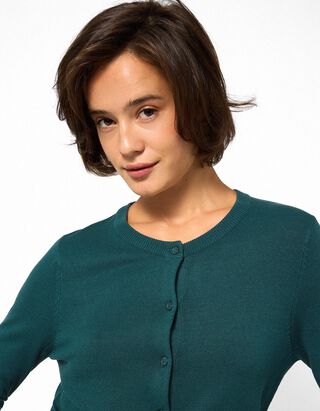 Strickjacke - Feinstrick - Petrol