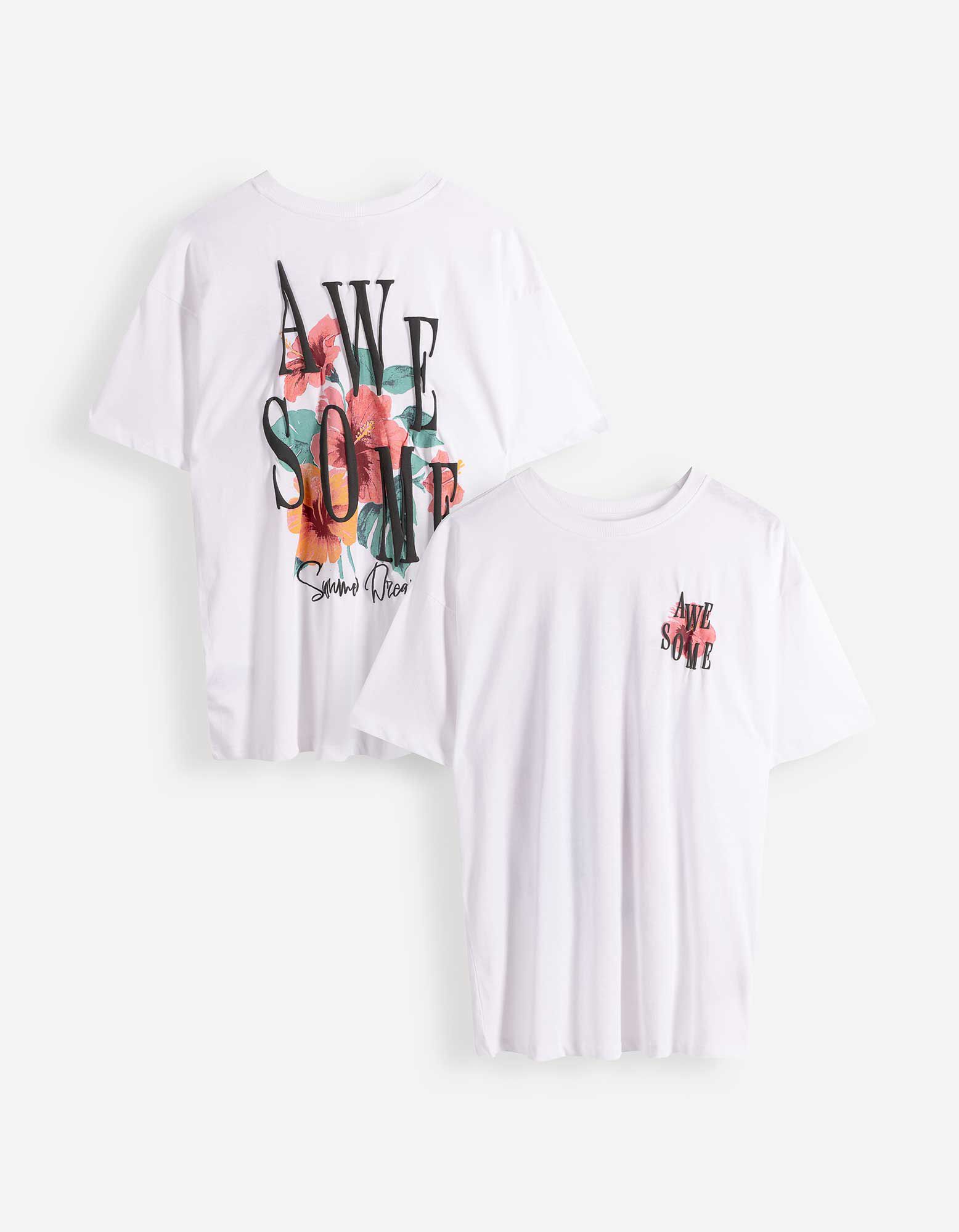 Tricou - Imprimare spate - Alb