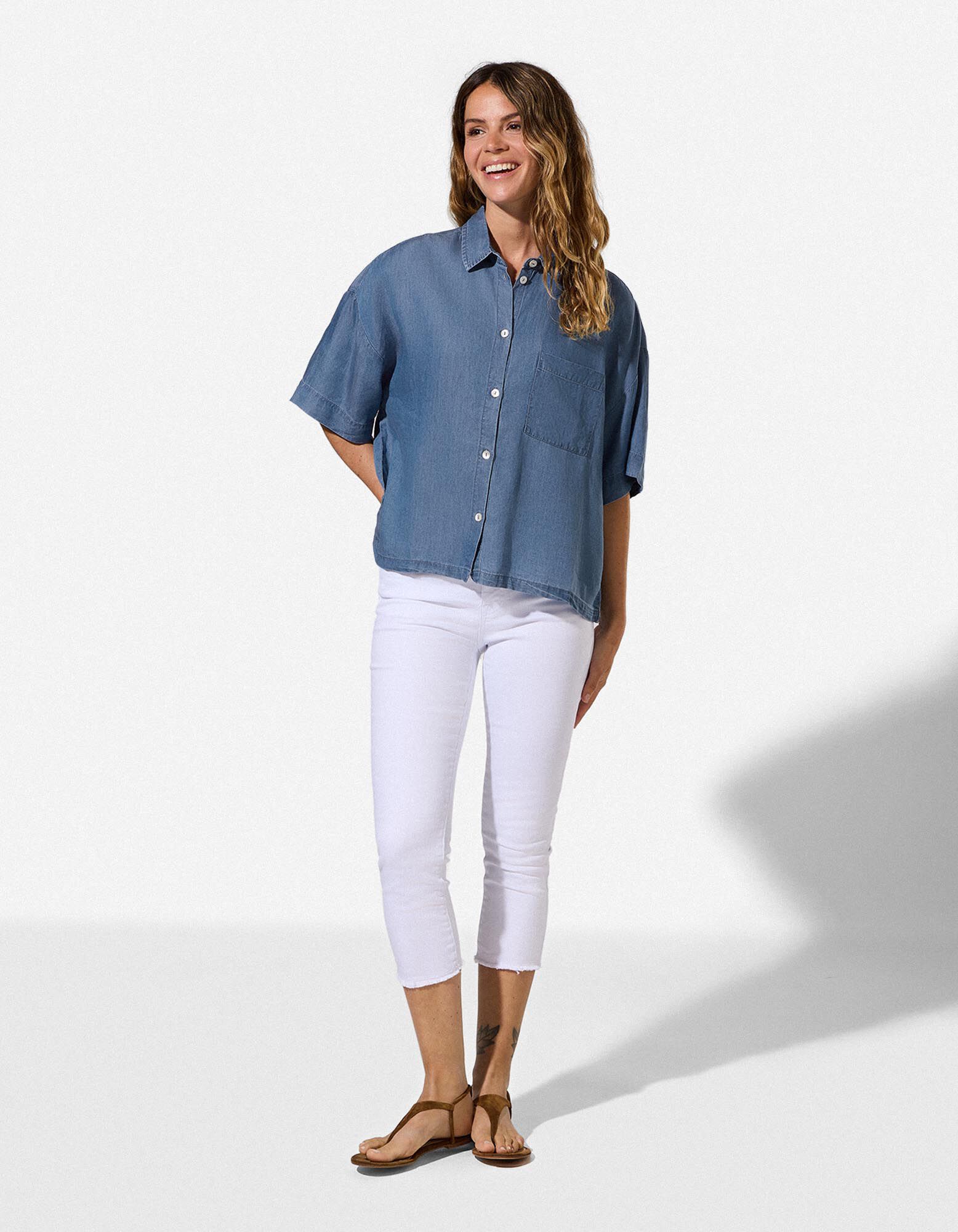 Bluse - dark blue denim - blau