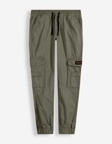 Cargo hlače - Twill - tamno zelena