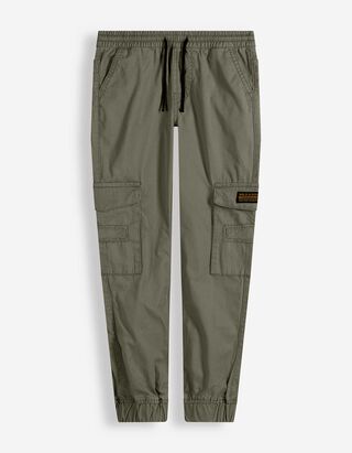 Cargo hlače - Twill - tamno zelena