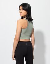 Cropped Top - Soft-Touch - dunkelgr&uuml;n