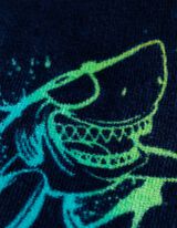 Poncho de baie - Imprimeu allover - Albastru inchis