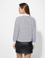 Poloshirt - Streifen - wei&szlig;