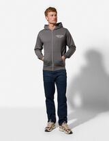 Cipz&aacute;ros meleg&iacute;tőfelső - H&aacute;tul nyomtatott minta - s&ouml;t&eacute;tsz&uuml;rke