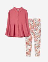 Set iz obleke in pajkic - Muslin - svetlo rdeca