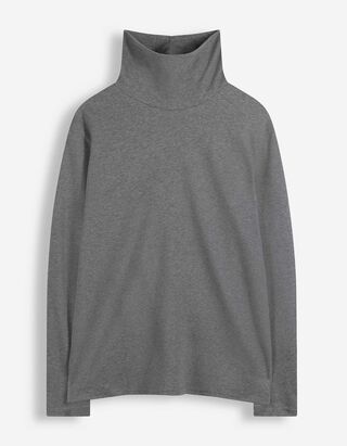 Langarmshirt - Rollkragen - Dunkelgrau