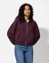 Jachetă sport - Glugă cu șnur - Mov inchis