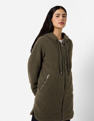 Mantel - Teddyfell - Khaki