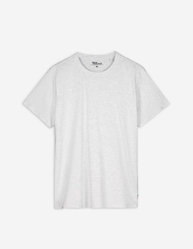 T-Shirt - Meliert - weiß