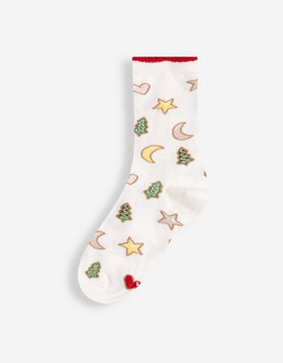 Socken - gemustert - Off-White